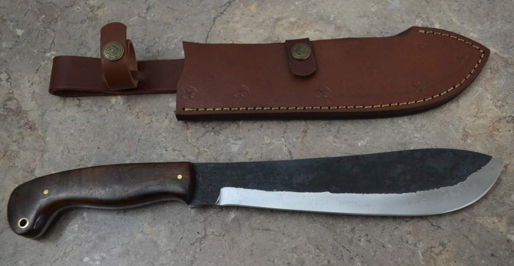 Custom Made Hand Forged Railroad Track Viking Knife with Wood Handle (SR20)-img-0
