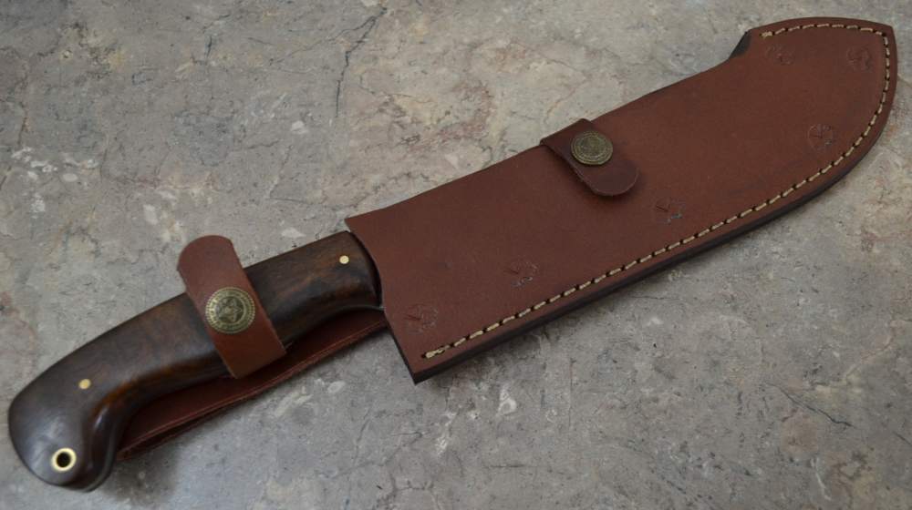 Custom Made Hand Forged Railroad Track Viking Knife with Wood Handle (SR20)-img-5