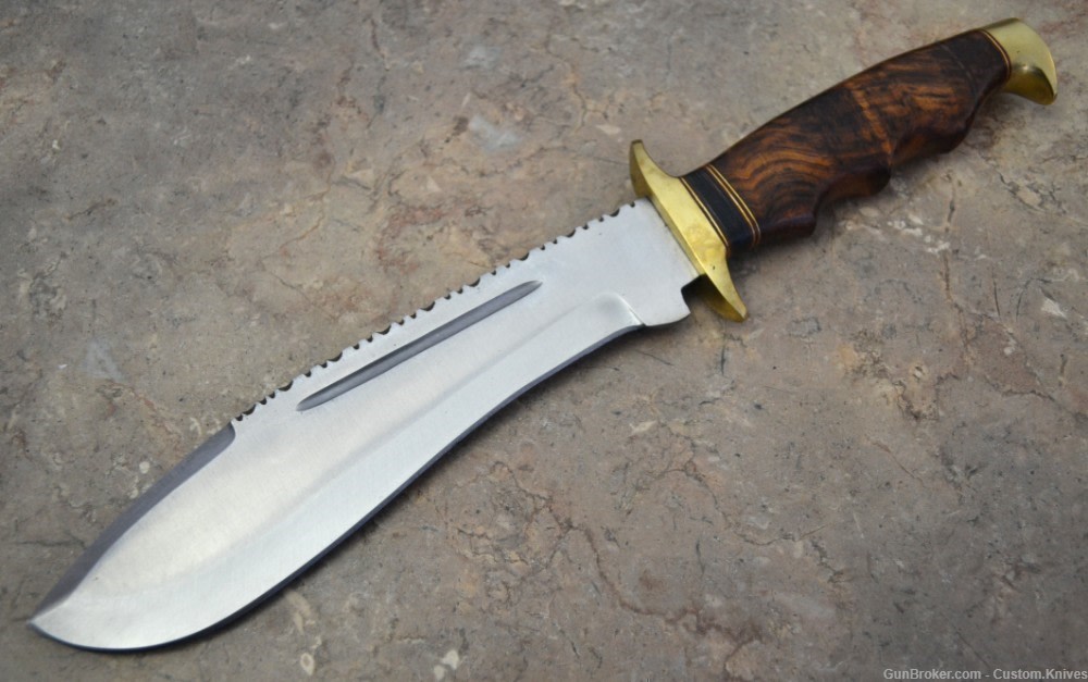 Custom Made Surgical Steel Hunting Knife with Walnut Wood Handle (AS 18)-img-1