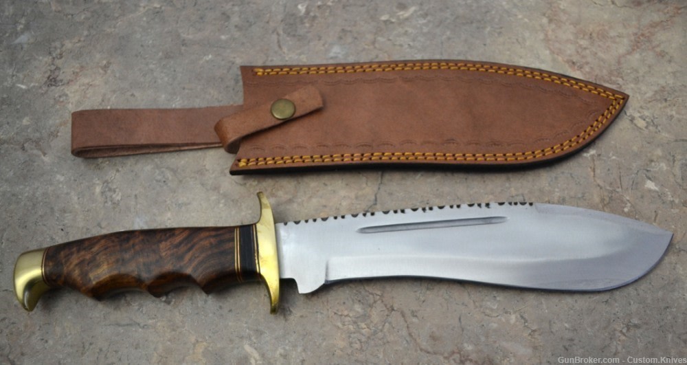 Custom Made Surgical Steel Hunting Knife with Walnut Wood Handle (AS 18)-img-0