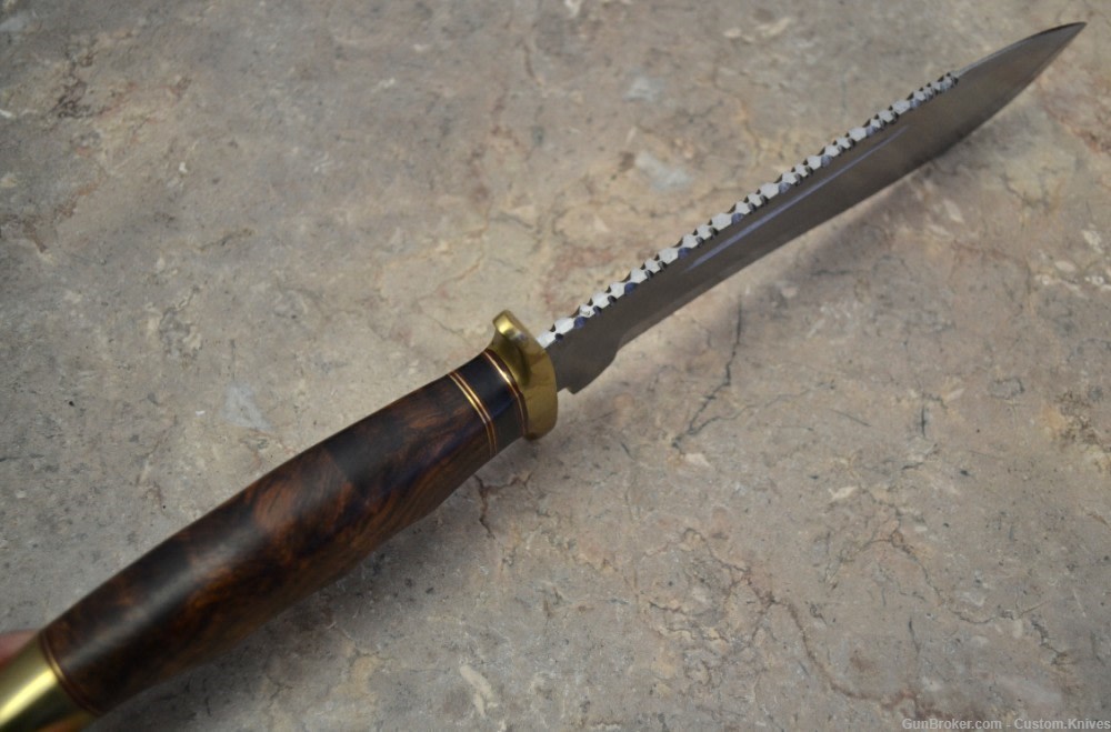 Custom Made Surgical Steel Hunting Knife with Walnut Wood Handle (AS 18)-img-5