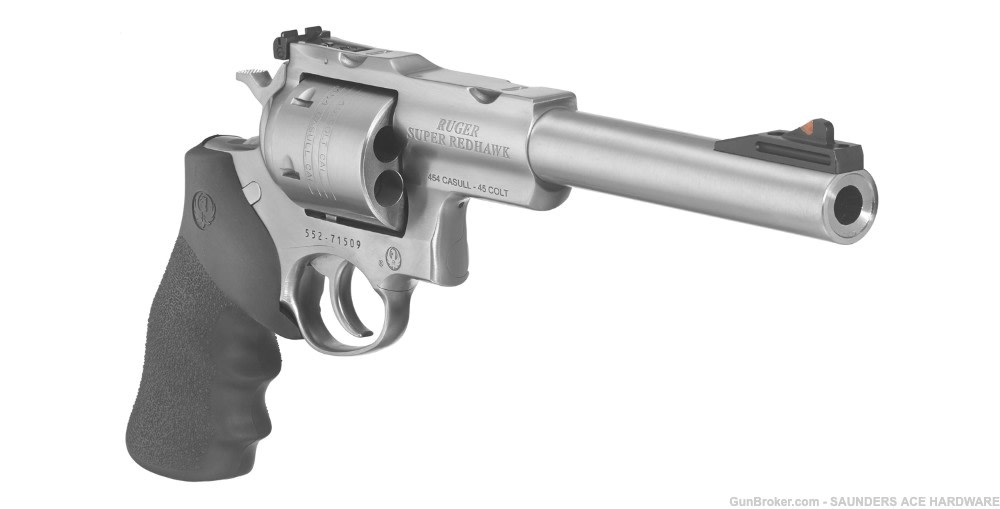 RUGER SUPER REDHAWK Revolver Dual Chambered 454 Casull Hogue Grip 6-Shot-img-2