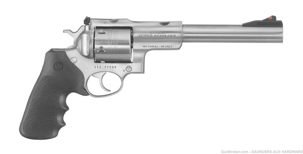 RUGER SUPER REDHAWK Revolver Dual Chambered 454 Casull Hogue Grip 6-Shot-img-1
