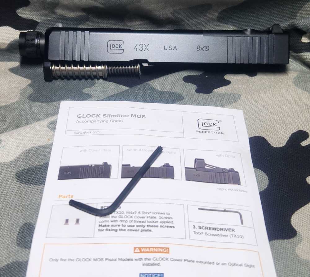Glock G43X MOS 9MM OEM slide 43X OPTIC Ready OEM Threaded Barrel   New-img-0