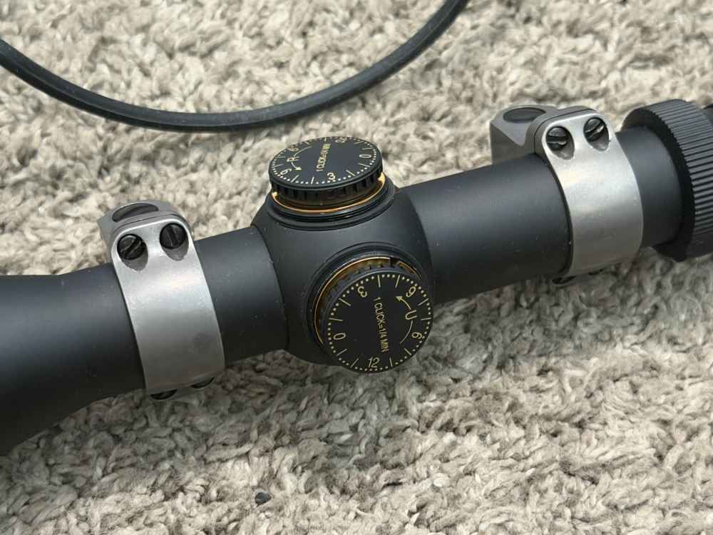 Leupold VX-2 4-12 riflescope matte AO 1” tube Duplex 1/4” click Ruger rings-img-7