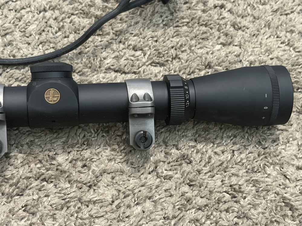 Leupold VX-2 4-12 riflescope matte AO 1” tube Duplex 1/4” click Ruger rings-img-1