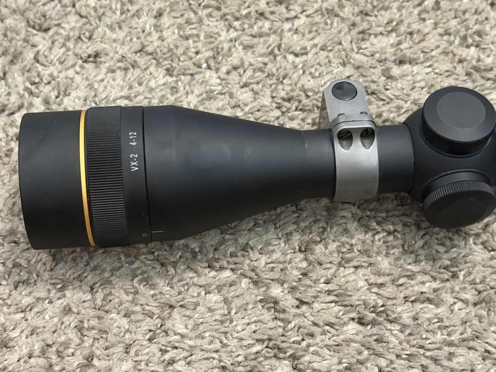 Leupold VX-2 4-12 riflescope matte AO 1” tube Duplex 1/4” click Ruger rings-img-6