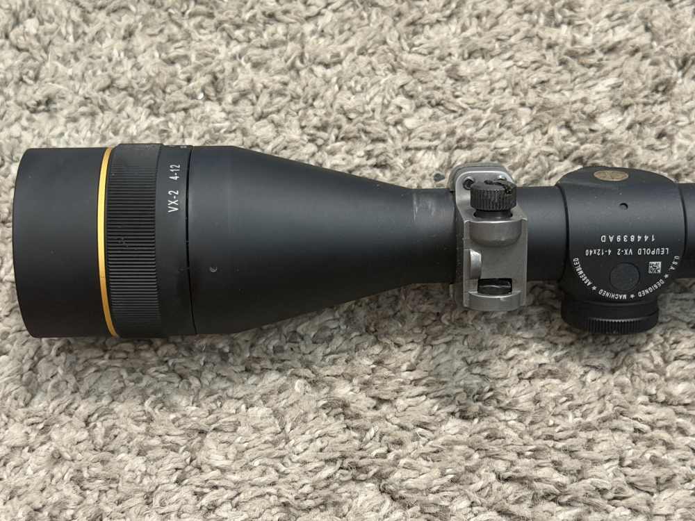 Leupold VX-2 4-12 riflescope matte AO 1” tube Duplex 1/4” click Ruger rings-img-4