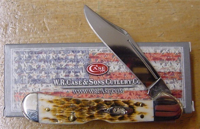 Case MiniCopperlock Amber Bone Handle Knife 133 --img-0
