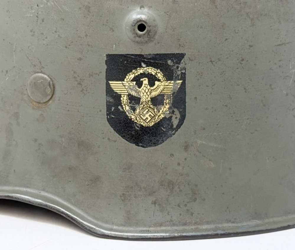 WW2 German M34 Double Decal Police HELMET SD SS WWII -img-15