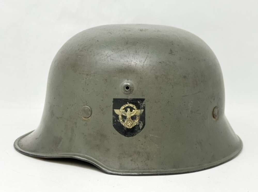 WW2 German M34 Double Decal Police HELMET SD SS WWII -img-0