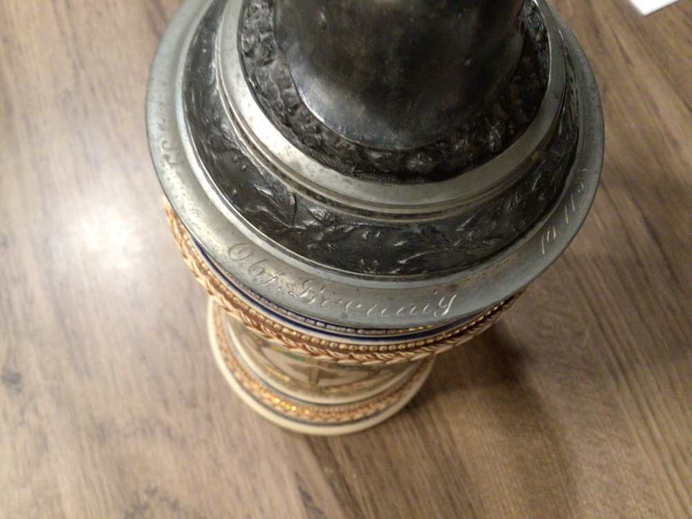 Original 1938 WWII German Jager Stein Named To A Sergeant— MINT-img-8
