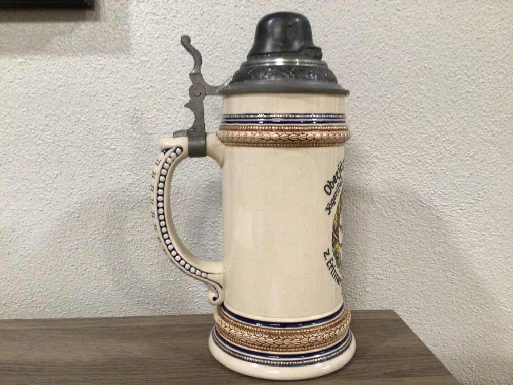 Original 1938 WWII German Jager Stein Named To A Sergeant— MINT-img-4