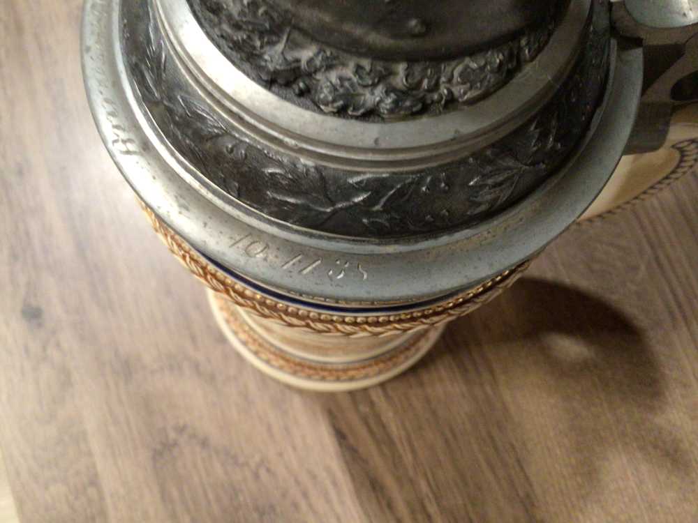 Original 1938 WWII German Jager Stein Named To A Sergeant— MINT-img-9