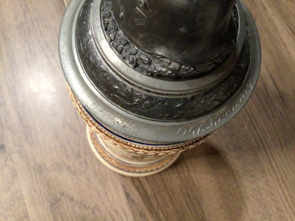 Original 1938 WWII German Jager Stein Named To A Sergeant— MINT-img-3