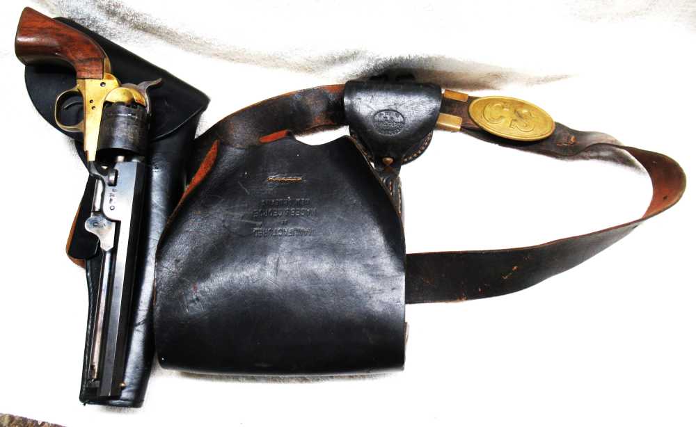 Confederate Revolver (Reproduction) With Belt And Accessories, Circa 1863.-img-0