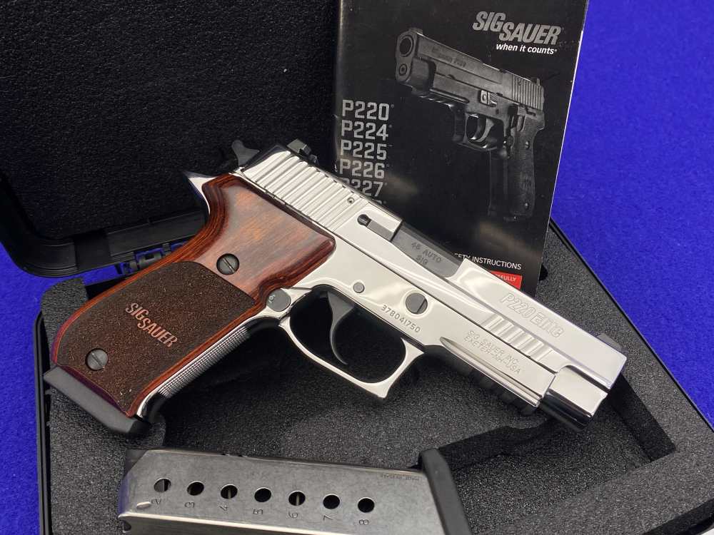 ULTIMATE BRIGHT STAINLESS Sig Sauer P220 ELITE 45ACP w/ Orig Box & 2 Mags-img-2
