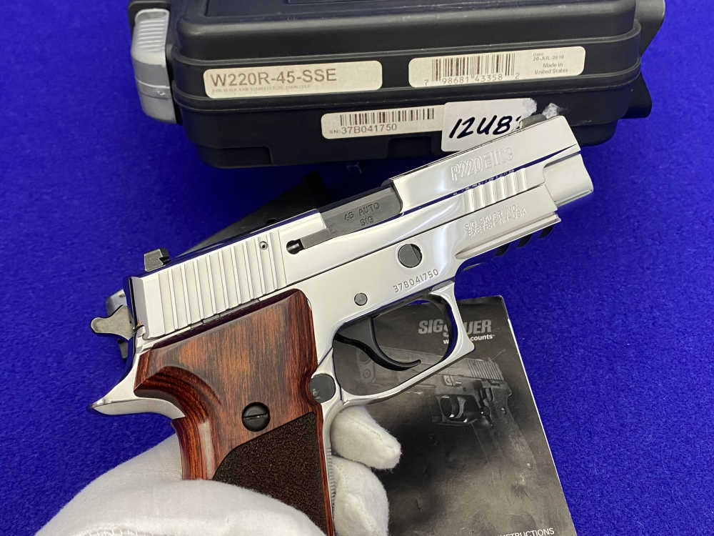 ULTIMATE BRIGHT STAINLESS Sig Sauer P220 ELITE 45ACP w/ Orig Box & 2 Mags-img-38