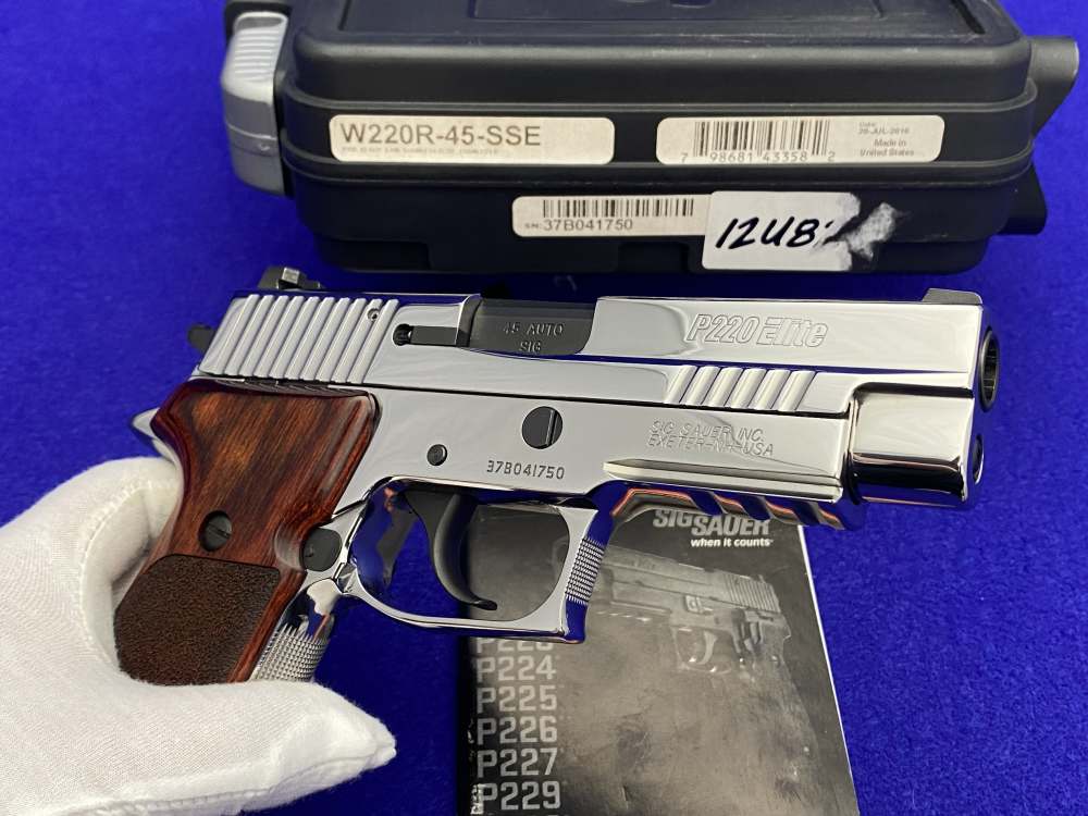 ULTIMATE BRIGHT STAINLESS Sig Sauer P220 ELITE 45ACP w/ Orig Box & 2 Mags-img-41
