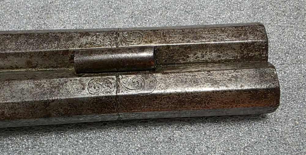 Antique Rotating Double Barrel Black Powder Pistol -img-5