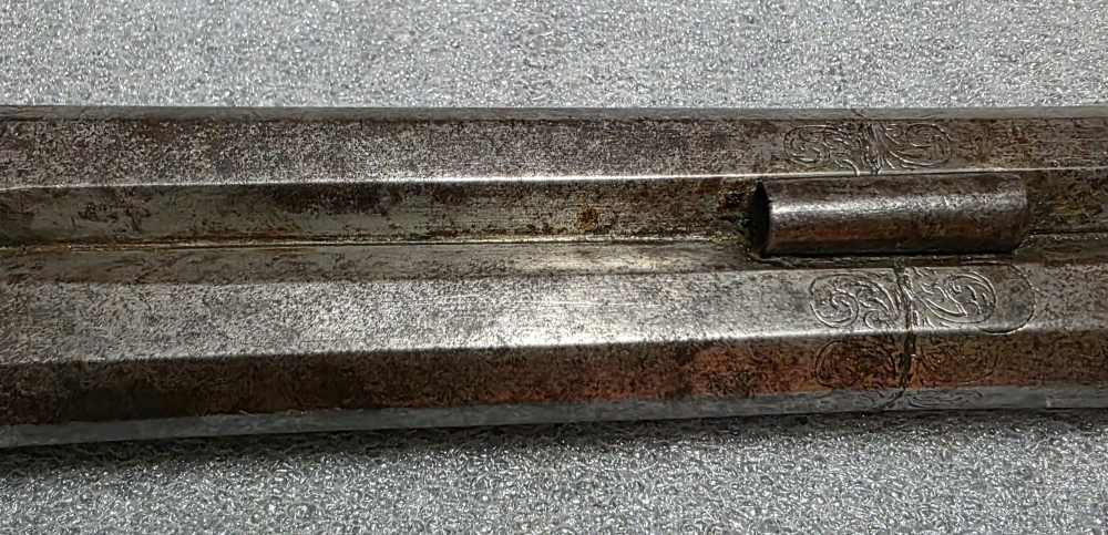 Antique Rotating Double Barrel Black Powder Pistol -img-4
