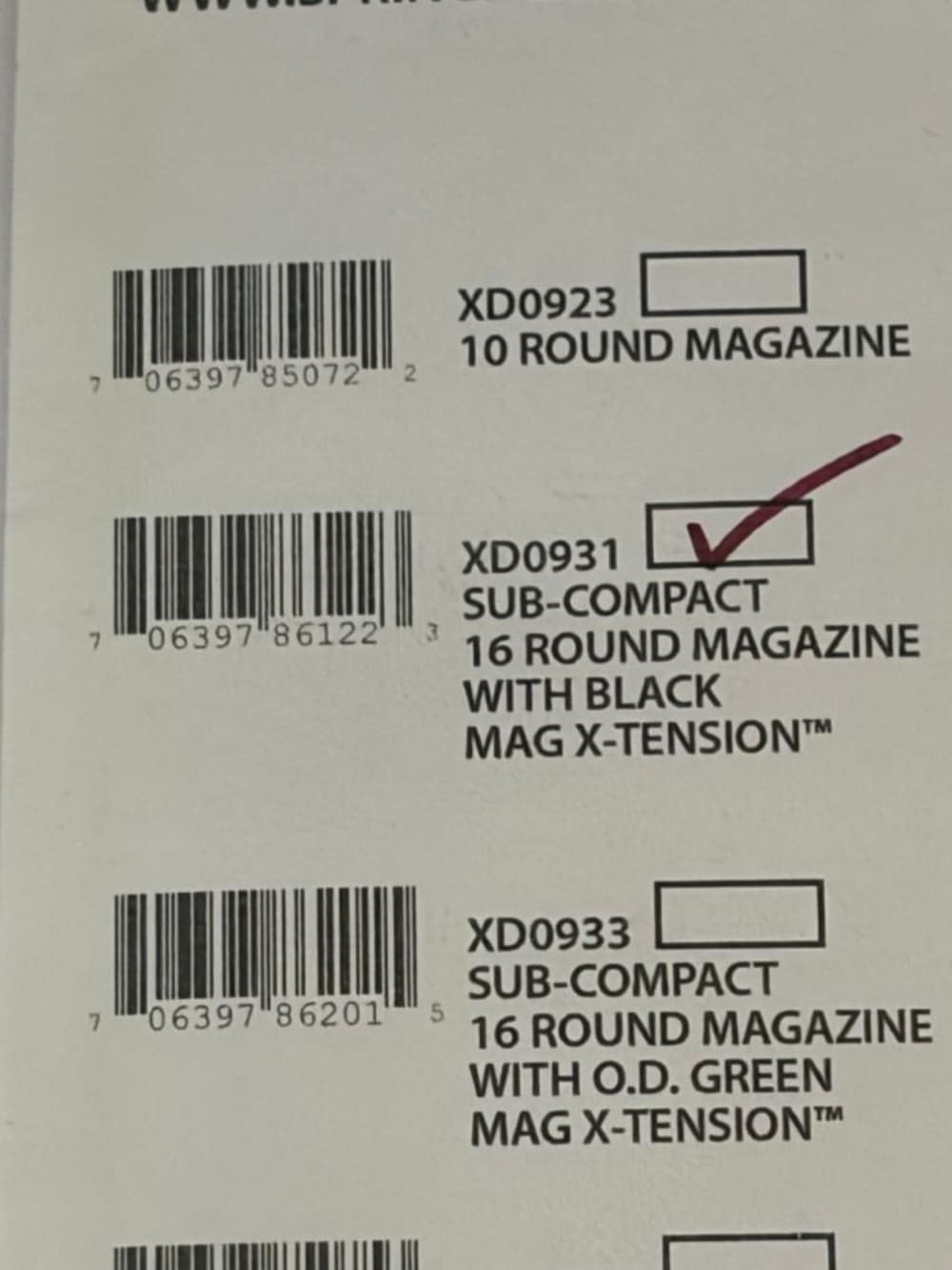 Springfield XDM 9MM Sub-compact 16 round magazine (ONE) NEW in package-img-3