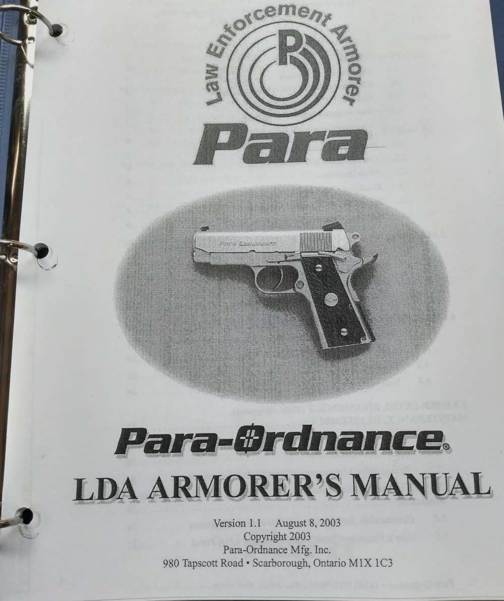 Para-Ordnance LDA Law Enforcement Armorer's Manual & PARTS Upgrade Set-img-1