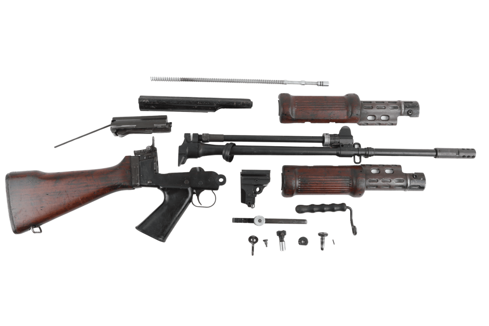 Surplus Israeli Belgian FN FAL 7.62 NATO Parts Kit Std Barrel Wood Stock-img-0
