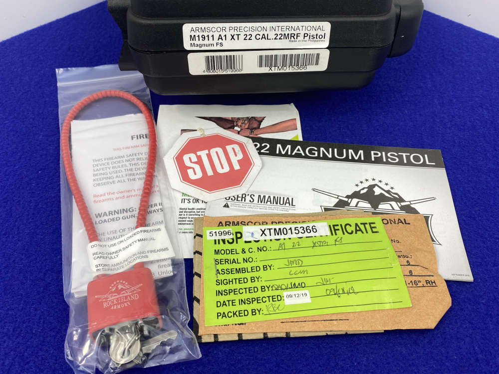 Rock Island Armory XTM-22 .22WMR 1911 Pistol 5" *DURABLE PARKERIZED FINISH*-img-4