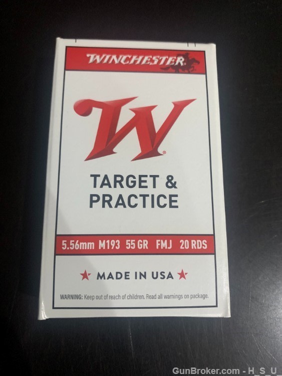 100 Rounds Winchester USA 5.56 M193 Ammo 55 Grain FMJ .556 223 -img-3
