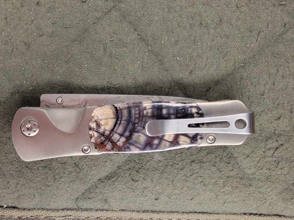 NIGHTHAWK CUSTOM WITH SANTa FE STONE WORKS MAMMOTH IVORY POCKET KNIFE-img-3