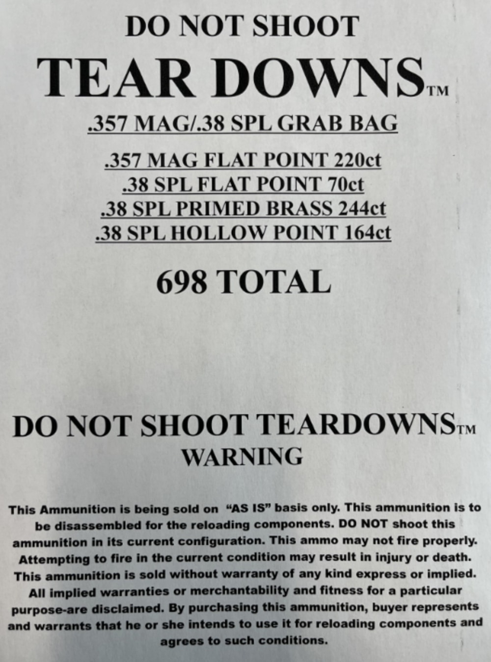 .357 MAG/.38 SPL GRAB BAG TEAR DOWNS™ 698ct-img-0