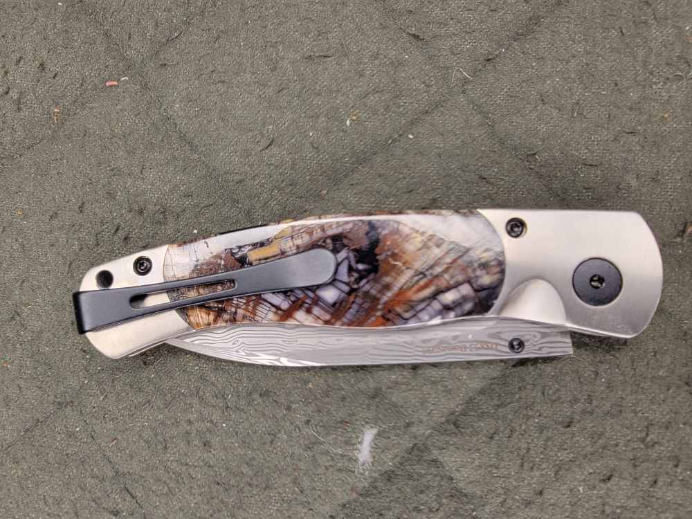 NIGHTHAWK CUSTOM AND SANTA FE STONE WORKS CUSTOM MAMMOTH IVORY POCKET KNIFE-img-3