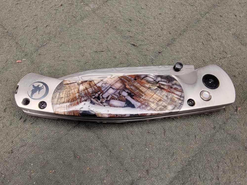 NIGHTHAWK CUSTOM AND SANTA FE STONE WORKS CUSTOM MAMMOTH IVORY POCKET KNIFE-img-2