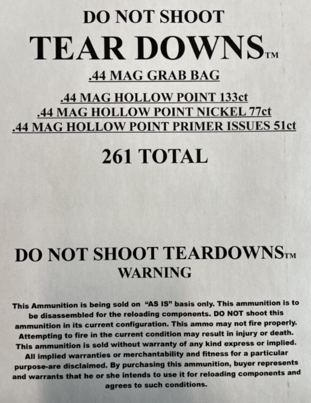 44 MAG GRAB BAG TEAR DOWNS™ 261ct-img-0