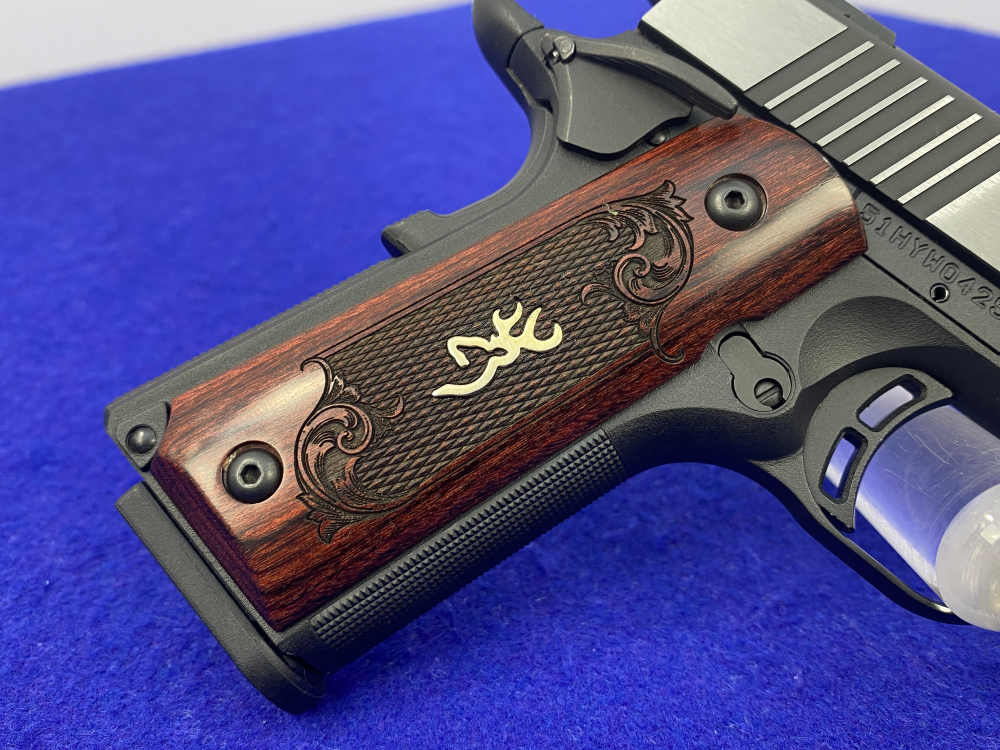 Browning 1911-380 Black Label Medallion .380 ACP *ENGRAVED ROSEWOOD GRIPS*-img-10