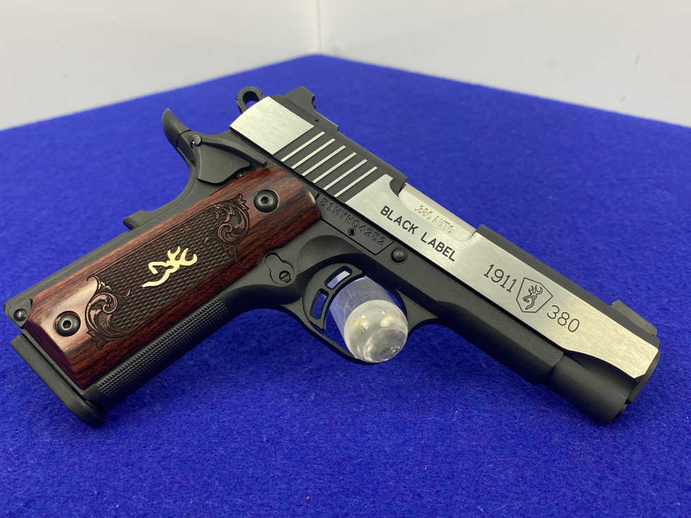 Browning 1911-380 Black Label Medallion .380 ACP *ENGRAVED ROSEWOOD GRIPS*-img-9