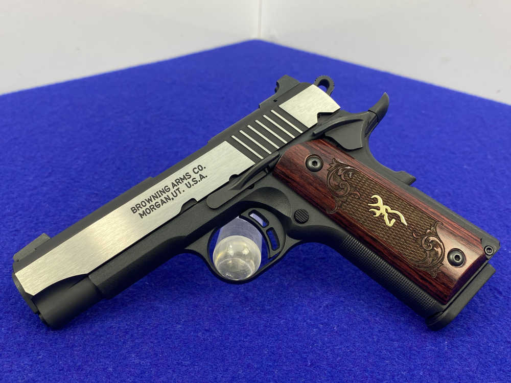 Browning 1911-380 Black Label Medallion .380 ACP *ENGRAVED ROSEWOOD GRIPS*-img-4