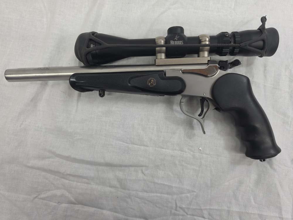 GARY REEDER THOMPSON CENTER .257 RAPTOR w/BURRIS SCOPE and 336 ROUNDS-img-1