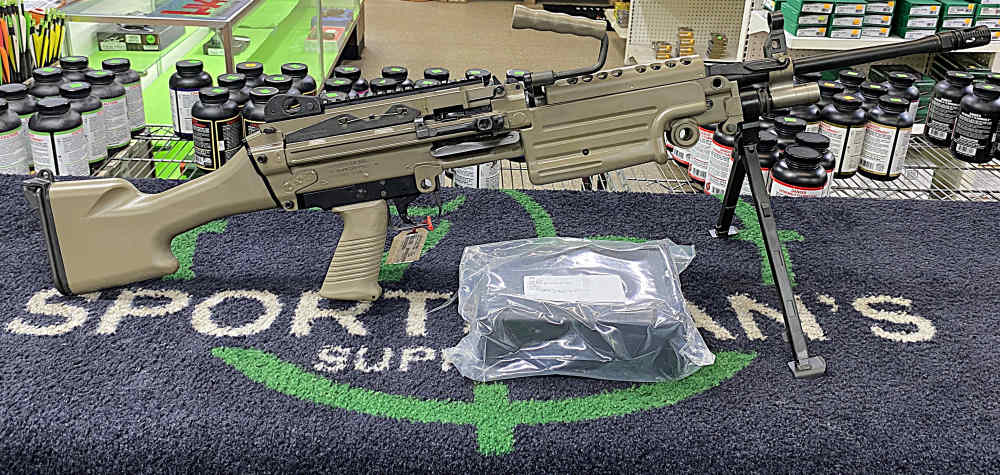 USED LIKE NEW FN M249S FDE in 5.56mm with 18.5" Brl and 1-200 Rnd Magazine!-img-0
