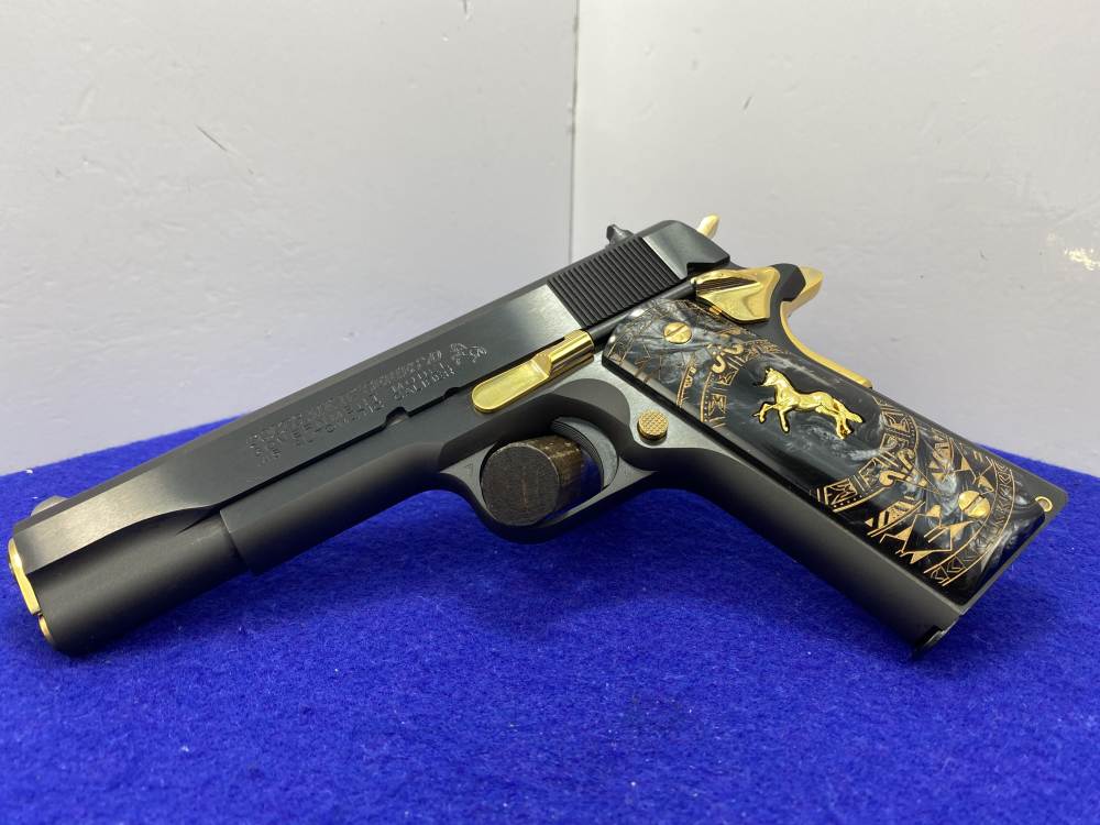 Colt MK IV Series 70 Gov .45 ACP Blue 5" *STRIKING 24K GOLD-PLATED ACCENT*-img-6