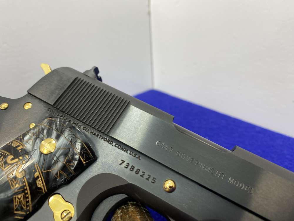 Colt MK IV Series 70 Gov .45 ACP Blue 5" *STRIKING 24K GOLD-PLATED ACCENT*-img-20
