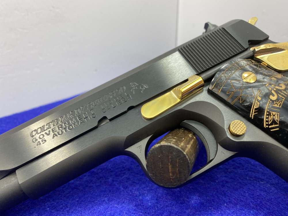 Colt MK IV Series 70 Gov .45 ACP Blue 5" *STRIKING 24K GOLD-PLATED ACCENT*-img-12