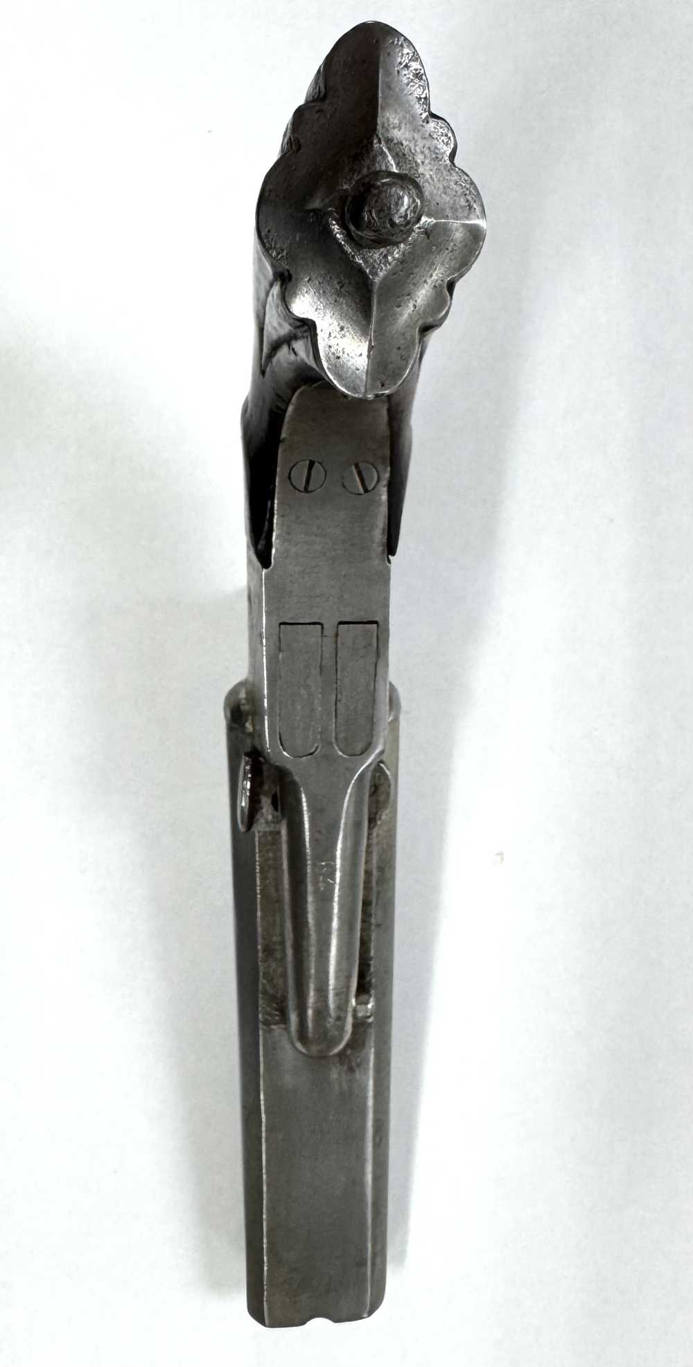 Antique Belgian Double Barrel Pinfire Pocket Pistol – Approx. 11mm – Liège -img-8