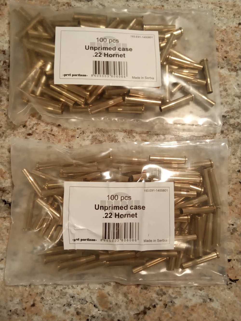 200ct .22 Hornet PRVI Brass Cartridges -img-0