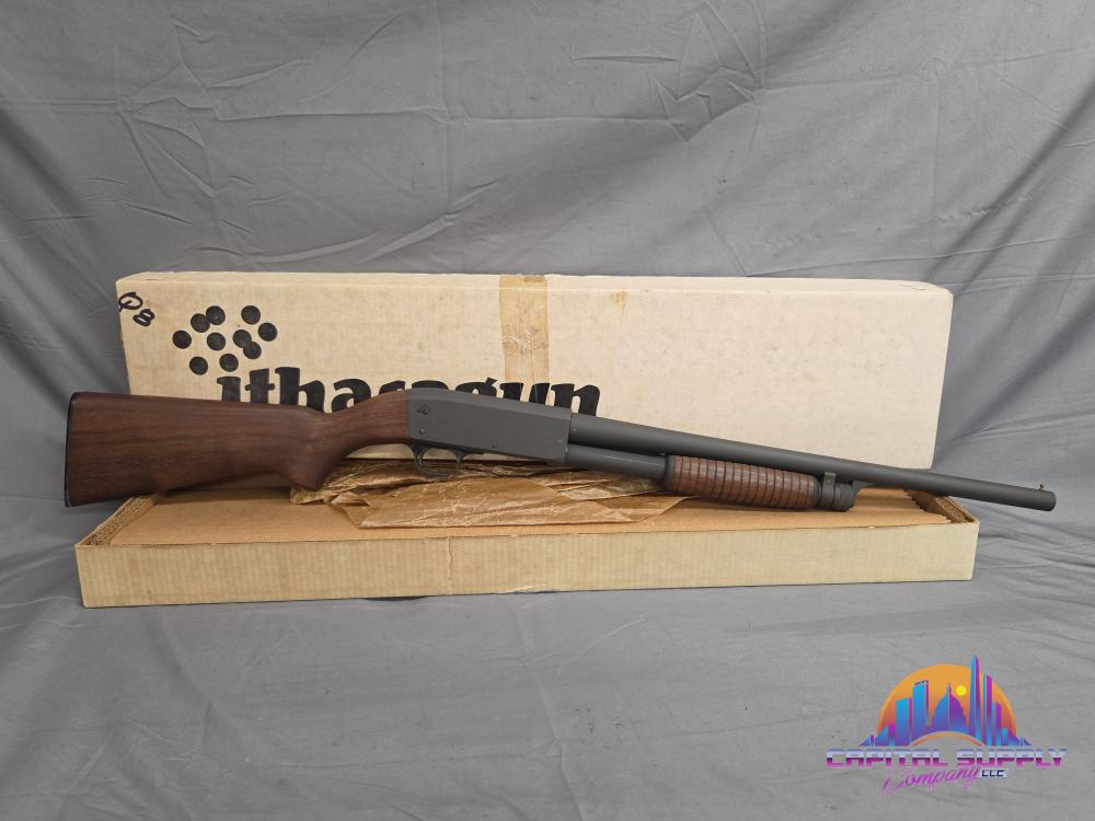 Ithaca 37 Featherlite shotgun 12 gauge 20" parkerized with box-img-0