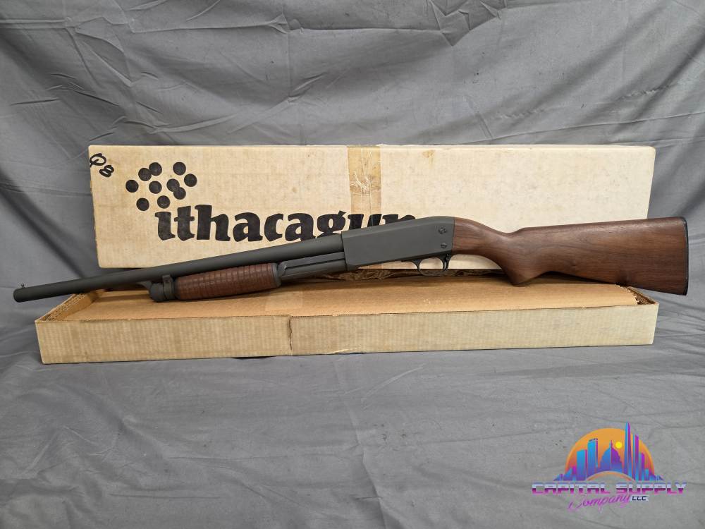 Ithaca 37 Featherlite shotgun 12 gauge 20" parkerized with box-img-6