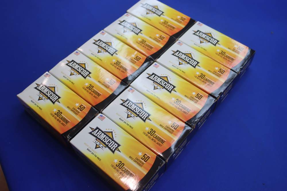 Armscor USA 30 CARBINE Rifle Ammunition 500RD Ammo Case Lot 110GR FMJ 30CAR-img-1