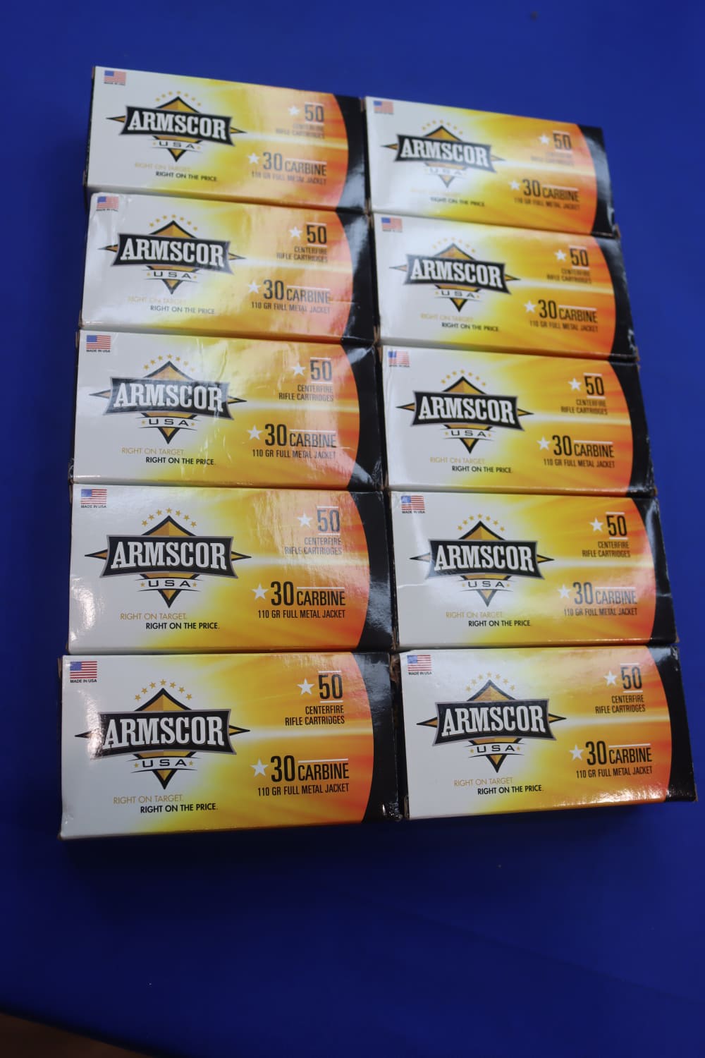 Armscor USA 30 CARBINE Rifle Ammunition 500RD Ammo Case Lot 110GR FMJ 30CAR-img-0
