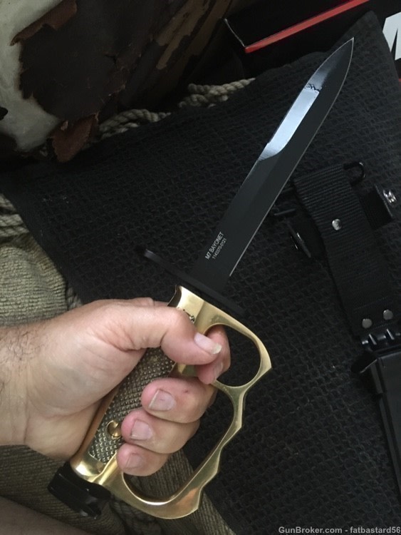 M-7 Bayonet Knuckle Duster solid Brass Grips Custom-S&W M&P Model -img-6